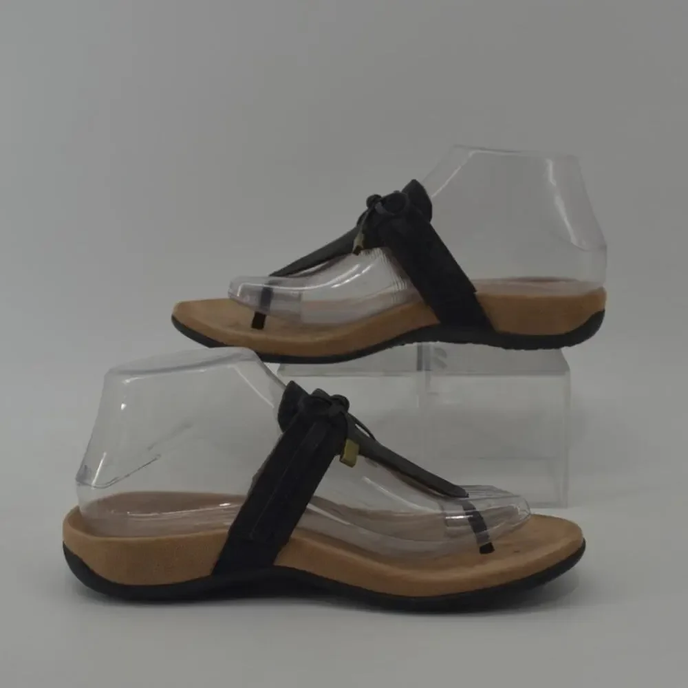 Vionic Black and Tan Comfort Thong Sandals